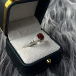 نیم‌ست نقره زنانه جواهری عقیق یمنی سرخ