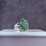 انگشتر نقره مردانه عقیق حکاکی علی (ع)