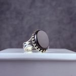 انگشتر نقره مردانه عقیق مشکی