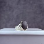 انگشتر نقره زنانه عقیق مشکی