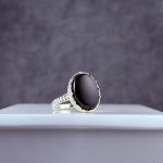 انگشتر نقره زنانه عقیق مشکی