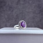 انگشتر نقره زنانه جواهری آمیتیست