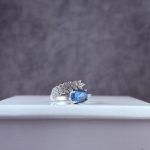 انگشتر نقره زنانه جواهری توپاز سوئیس