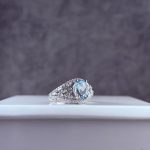 انگشتر نقره زنانه جواهری توپاز سوئیس