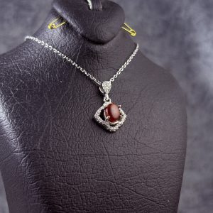 مدال گردنبند زنانه جواهری عقیق یمنی