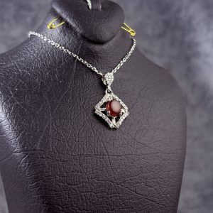 مدال گردنبند زنانه جواهری عقیق یمنی