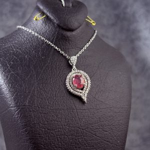 گردنبند زنانه جواهری یاقوت سرخ