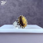 انگشتر نقره مردانه حدید حکاکی لیزر ستاره سلیمان