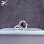 انگشتر نقره زنانه جواهری یاقوت کبود اصل