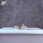 انگشتر نقره زنانه جواهری مدل حلقه پشت حلقه