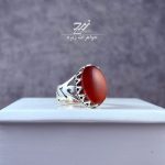 انگشتر نقره مردانه عقیق یمنی سرخ