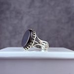 انگشتر نقره مردانه عقیق مشکی