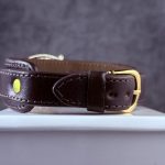 دستبند چرم با نگین عقیق مشکی