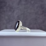 انگشتر نقره زنانه عقیق مشکی