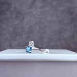 انگشتر نقره زنانه جواهری توپاز سوئیس