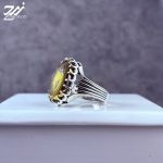 انگشتر نقره مردانه حدید حکاکی لیزر ستاره سلیمان