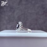 انگشتر نقره زنانه جواهری یاقوت کبود اصل