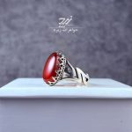 انگشتر نقره مردانه عقیق یمنی سرخ