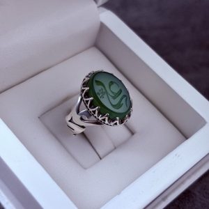 انگشتر نقره مردانه عقیق حکاکی علی (ع)