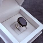 انگشتر نقره مردانه عقیق مشکی