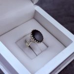 انگشتر نقره زنانه عقیق مشکی