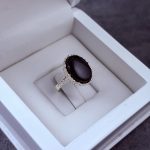 انگشتر نقره زنانه عقیق مشکی