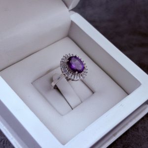 انگشتر نقره زنانه جواهری آمیتیست