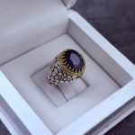 انگشتر نقره مردانه یاقوت کبود آفریقایی
