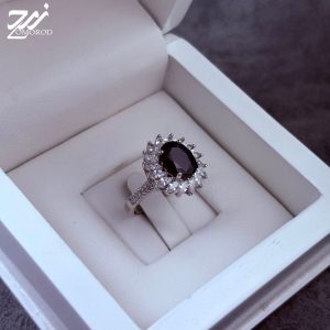 انگشتر نقره زنانه جواهری یاقوت کبود اصل