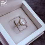 انگشتر نقره زنانه دُر نجف اصل