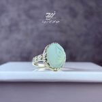 انگشتر نقره زنانه عقیق یخی حکاکی زهرا