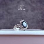 انگشتر نقره زنانه جواهری نگین توپاز لندن