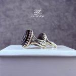 ست انگشتر زنانه مردانه عقیق مشکی حکاکی یا علی یا زهرا