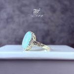 انگشتر نقره زنانه عقیق یخی حکاکی زهرا