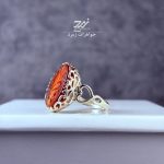 انگشتر نقره زنانه عقیق دو رنگ حکاکی فاطمه
