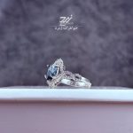 انگشتر نقره زنانه جواهری نگین توپاز لندن