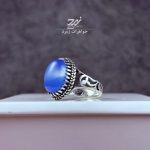 انگشتر نقره مردانه عقیق آبی