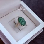 انگشتر نقره زنانه عقیق سبز حکاکی یا رقیه