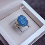 انگشتر نقره مردانه عقیق آبی حکاکی یا عباس