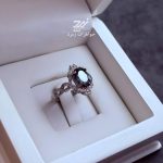 انگشتر نقره زنانه جواهری نگین توپاز لندن