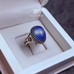 انگشتر نقره مردانه عقیق آبی