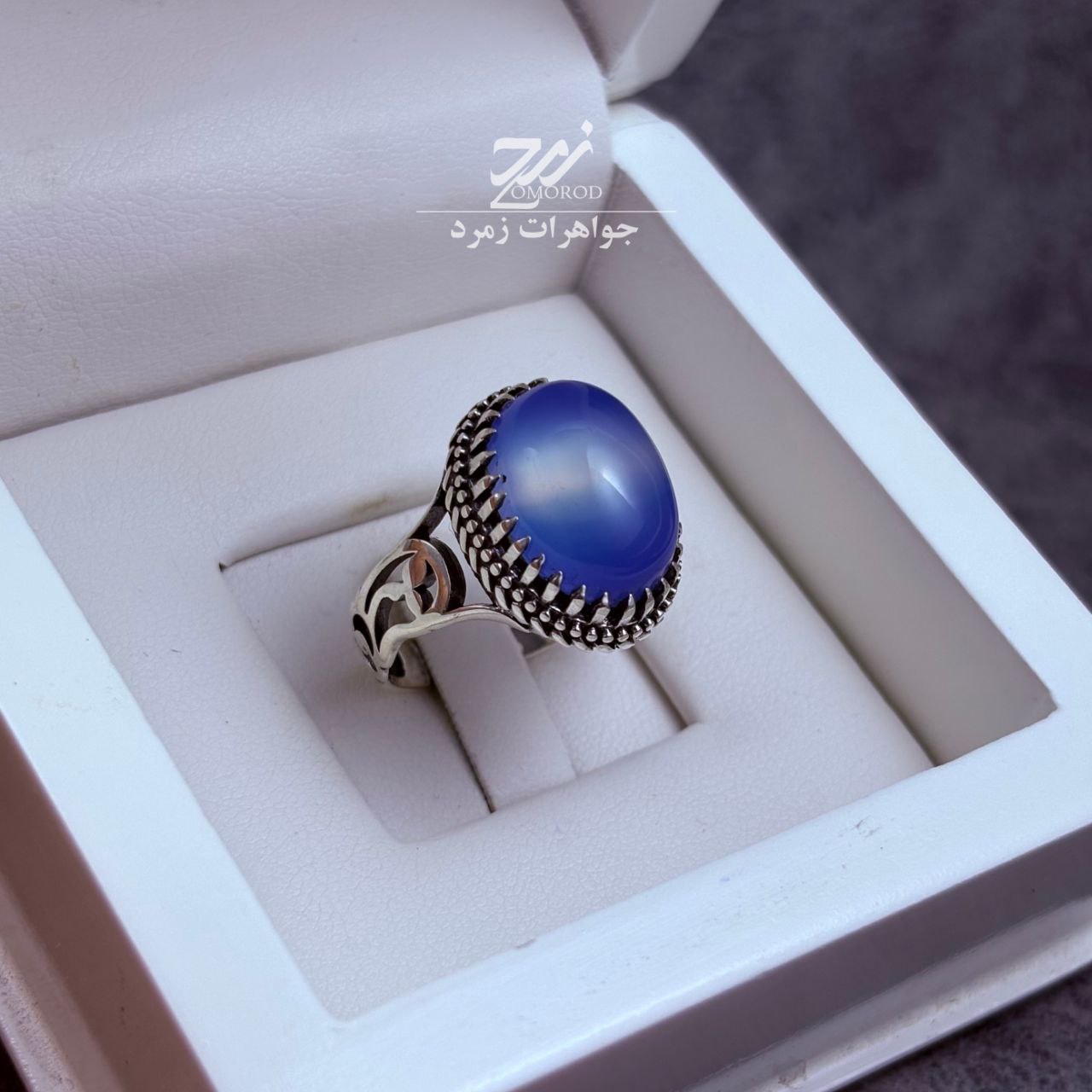 انگشتر نقره مردانه عقیق آبی انگشتر نقره مردانه عقیق آبی