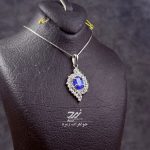 مدال گردنبند نقره زنانه جواهری توپاز سوئیسی