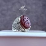 انگشتر نقره مردانه عقیق کبدی اصل