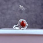 انگشتر نقره زنانه عقیق یمنی سرخ