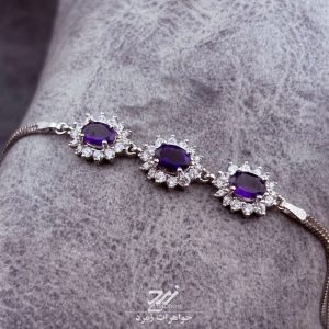 دستبند نقره زنانه جواهری آمیتیست