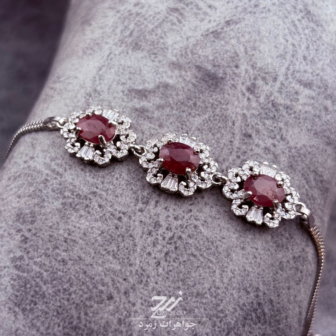 دستبند نقره زنانه جواهری یاقوت سرخ آفریقایی دستبند نقره زنانه جواهری یاقوت سرخ آفریقایی