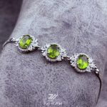 دستبند نقره زنانه جواهری زبرجد