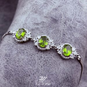 دستبند نقره زنانه جواهری زبرجد