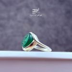 انگشتر نقره زنانه عقیق سبز حکاکی یا حیدر